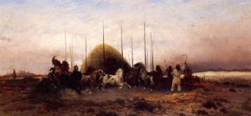 Horses Threshig Wheat, San Juan, New Mexico Artwork by Peter Moran