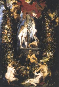 Nature Adorning the Three Graces Artwork by Peter Paul Rubens