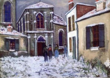 Church in the Snow Artwork by Maurice Utrillo