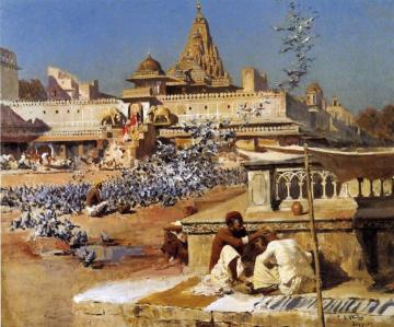 Feeding the Sacred Pigeons, Jaipur Artwork by Edwin Lord Weeks