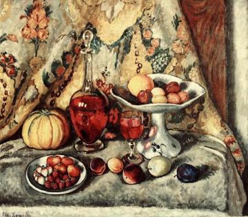 Still Life with Brocade Artwork by Ilya Mashkov