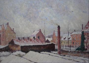 Snow in Bruges (sketch) Artwork by Georges Emile Lebacq