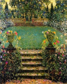 The Garden's Steps, Gergeroy Artwork by Henri Le Sidaner