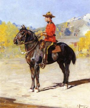 Canadian Mounted Policeman Artwork by Carl Rungius