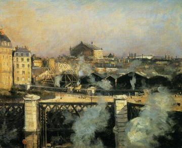 The Pont De L'europe And The Gare Saint-lazare With Scaffolding Artwork by Norbert Goeneutte