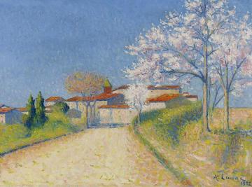 Almond Trees Blooming near Cailhau Artwork by Achille Lauge
