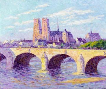 Orleans, View of the Pont Georges V and the Cathedral Sainte Croix Artwork by Maximilien Luce