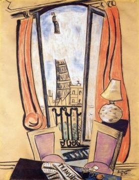 View From The Window Over The Eiffel Tower Artwork by Max Beckmann