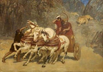 Assyrian Lion Hunt (unfinished) Artwork by Briton Riviere