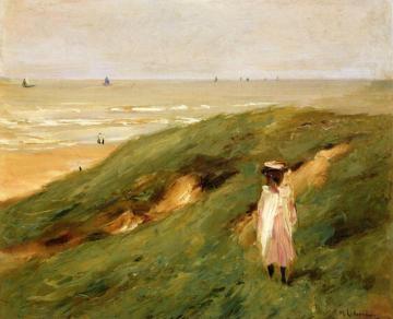 Dune near Nordwijk with Child Artwork by Max Liebermann