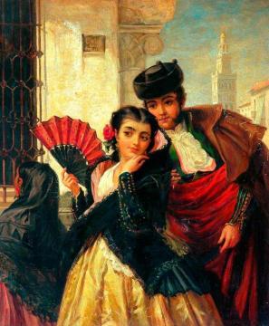 Scene in Spain, near Seville Artwork by John Bagnold Burgess