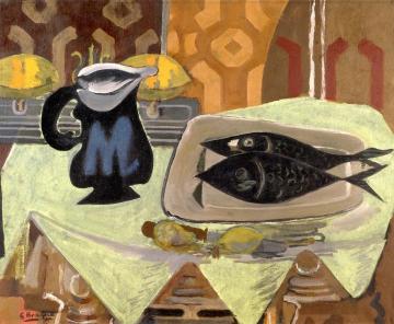 Still Life With Fish Artwork by Georges Braque
