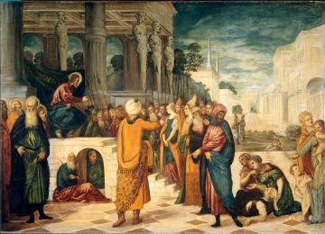 Christ And The Adulteress Artwork by Tintoretto Jacopo