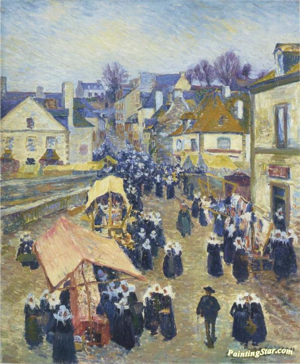 Street at Pont Aven Artwork by Gustave Loiseau