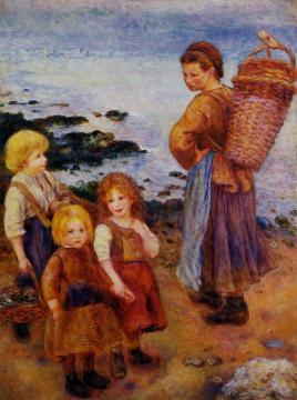 Mussel Fishers at Berneval Artwork by Pierre Auguste Renoir