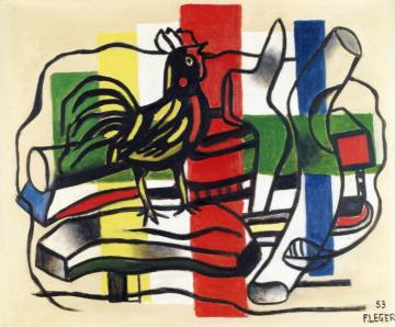 The Yellow and Black Rooster Artwork by Fernand Léger