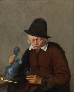 A Man Holding a Tankard and a Glass Artwork by Adriaen van Ostade