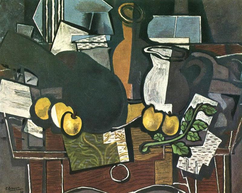 Guitar, Fruit And Pitcher Artwork by Georges Braque