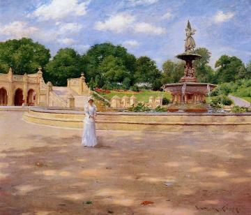 An Early Stroll in the Park Artwork by William Merritt Chase