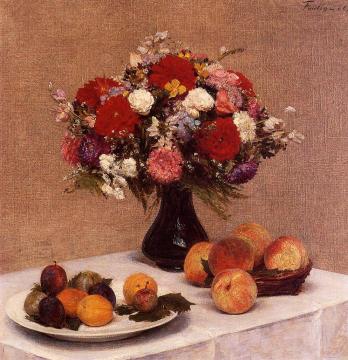 Flowers and Fruit Artwork by Henri Fantin-Latour