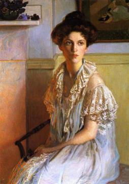 Lady With A Bowl Of Violets Artwork by Lilla Cabot Perry