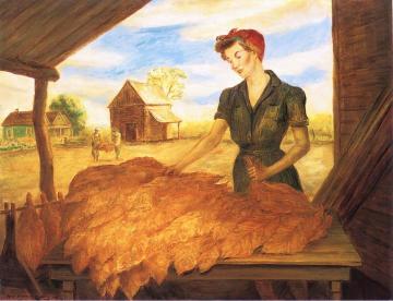 Bundling Tobacco Artwork by John Steuart Curry