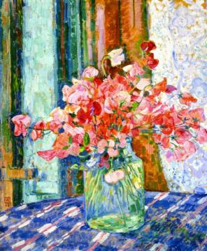 Sweet Peas Artwork by Theo van Rysselberghe