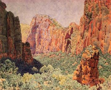 Temple Of Sinawava - Zion National Park Artwork by Gunnar Widforss