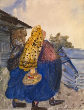 Peasant Woman With A Kerchief Artwork by Alexander Evgenievich Yakovlev