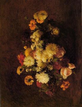 Bouquet of Flowers Artwork by Henri Fantin-Latour