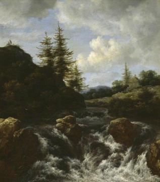 Landscape with a Waterfall Artwork by Jacob van Ruisdael