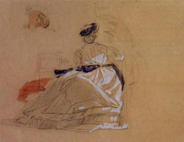 A Woman on the Beach Artwork by Eugène-Louis Boudin