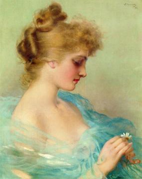 He Loves Me, He Loves Me Not Artwork by Vittorio Matteo Corcos