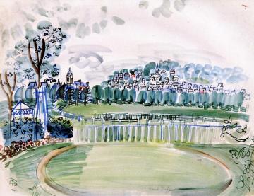 The Paddock at Deauville Artwork by Raoul Dufy