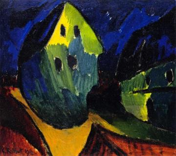 Houses at Night Artwork by Karl Schmidt Rottluff