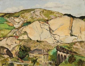 Landscape With Viaduct At Hlubočepy Artwork by Emil Filla