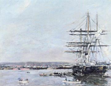 Le Havre, A Russian Corvette at Anchor Artwork by Eugène-Louis Boudin