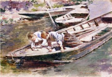 Two In A Boat Artwork by Theodore Robinson