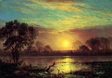 Evening, Owens Lake, California Artwork by Albert Bierstadt