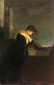 Lady on the Battlements of a Castle Artwork by Thomas Sully