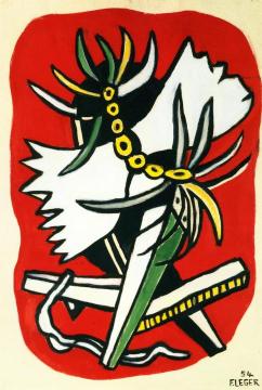 Insect on a Red Background Artwork by Fernand Léger