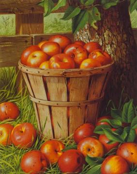 Apples in a Basket Artwork by Levi Wells Prentice