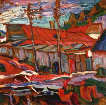 Red Roofs, Russia Artwork by Abraham A. Manievich