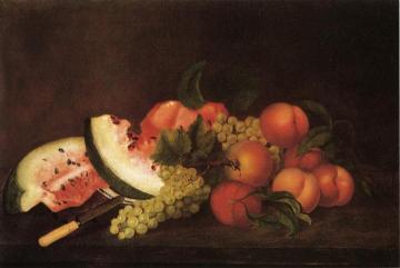 Still Life With Grapes, Watermelon, And Peaches Artwork by Rubens Peale