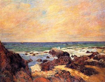 Rocks And Sea Artwork by Paul Gauguin