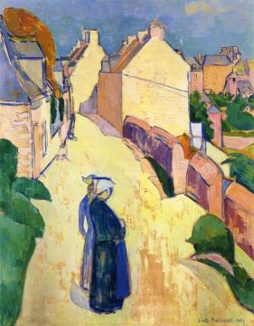 Village Street: Saint-Briac Artwork by Émile Bernard