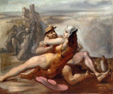 Figures On A Beach Artwork by Reginald Marsh