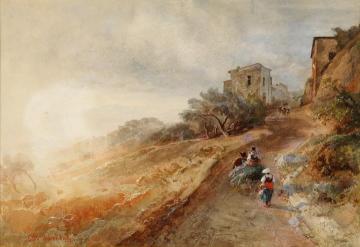 Morning Sun In The Hills Of Albania Artwork by Oswald Achenbach