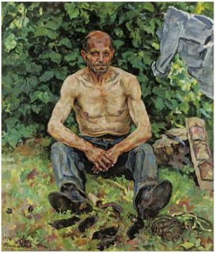 Portrait of the mole-catcher Fedor Petrovich Artwork by Pyotr Konchalovsky