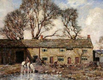 The Farmyard Artwork by Stanley Royle